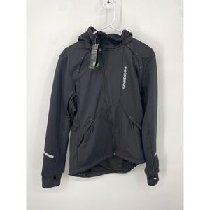 Rockbros Cycling Jacket Men's M Black Thermal Softshell Full‎ Zip Windproof NWT